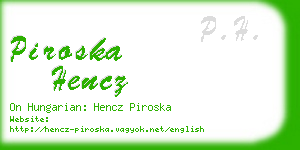 piroska hencz business card